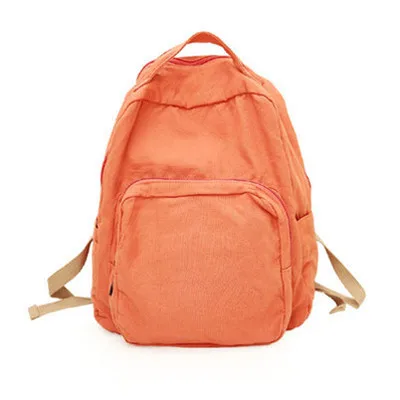 HOCODO женские холщовые Рюкзаки большой емкости Повседневная Простая Сумка для путешествия Модный женский школьный рюкзак на плечо для девочек-подростков - Цвет: Orange
