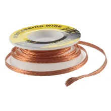 

Soldering Desoldering Solder Wire Wick Braid Flux Remover Weld Sucker Cable 5 ft. 3 mm Fluxed Flux Electrical Copper Accessory
