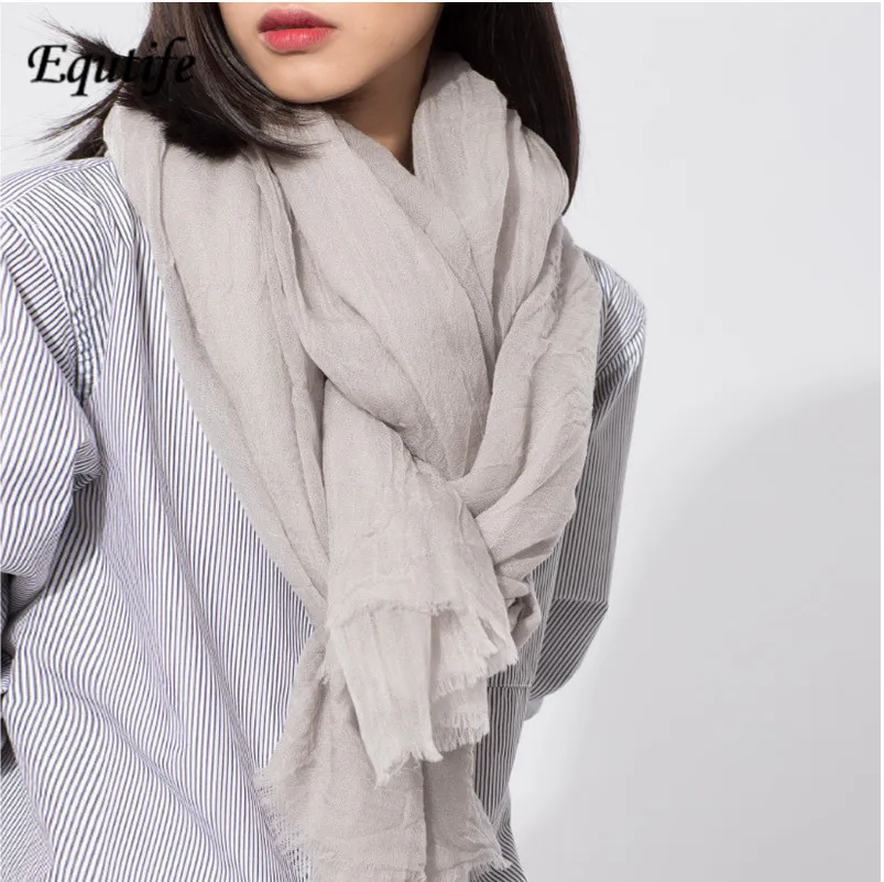 2017 New Art Style Wool Women Scarf Fashion Solid Color Drape
