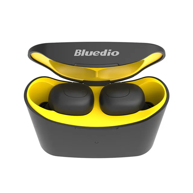 Bluedio T-elf TWS bluetooth стерео наушники гарнитуры мини настоящие беспроводные наушники спортивные гарнитуры с двойным микрофоном зарядный чехол - Цвет: Yellow