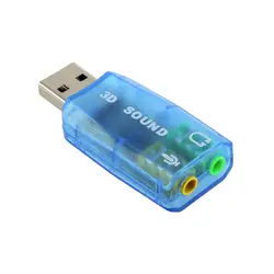 ICOCO 1 шт. 3D для звуковой карты USB 1,1 Mic/Динамик адаптер объемного звука 7,1 CH для ноутбука супер предложения