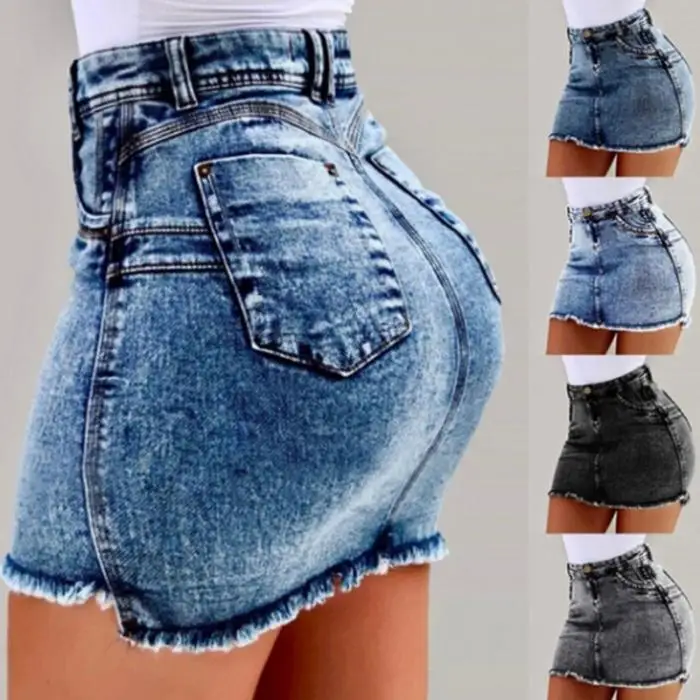 Женские короткие джинсы с высокой талией и кисточками, летние шорты с дырками NFE99