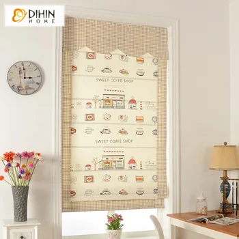 

Included Curtains Cartoon Children Valance Cotton/Linen Rollor Blind Roman Shade Blinds Curtains For Living Room