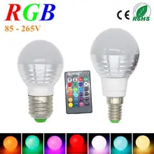 E27 E14 светодиодный 16 Цвет RGB Волшебная осветительная лампа 85-265 V 110 V 120 V 220 V RGB Светодиодный прожектор+ ИК-пульт дистанционного управления Управление