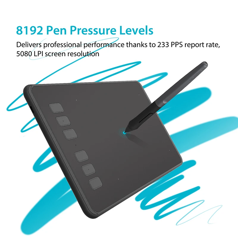 Huion H640p 6x4 Polegadas Tablets Digitais Caneta de Desenho Gráfico Tablet Teclas de Pressão Caneta sem Bateria para Jogos Osu Android Mac os - Imagem 4