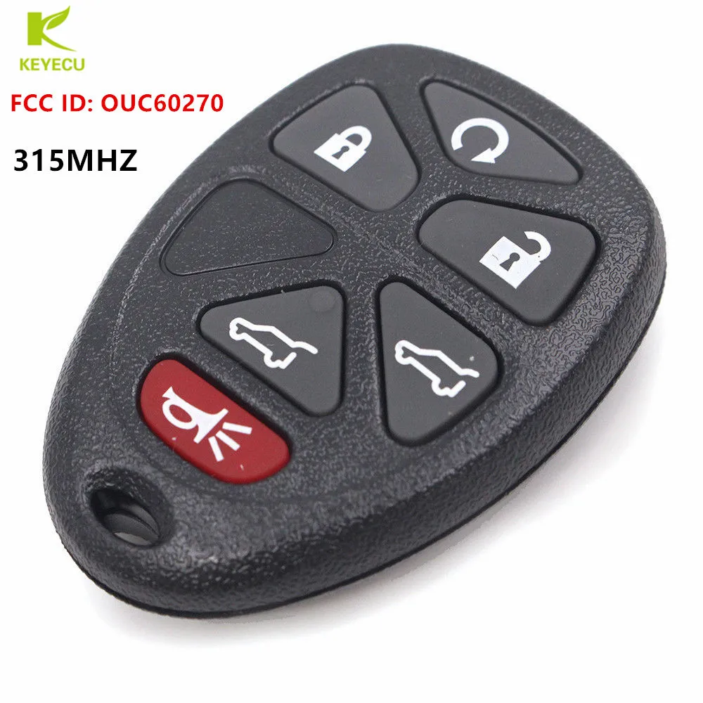 

KEYECU Replacement Remote Control Key 6 Button 315MHZ OUC60270 for Cadillac Escalade for GMC Yukon for Chevrolet Tahoe 2007-2014