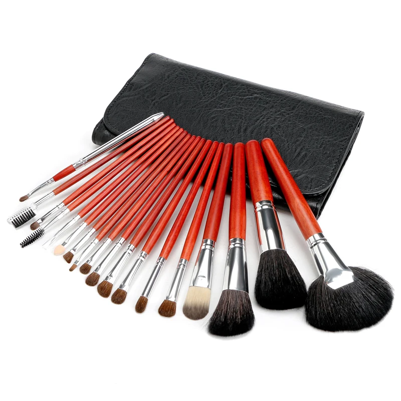 

18 Pcs Wooden Pole Professional Make Up Kit Set Makeup Brushes Tools Powder Foundation Blush Eye Shadow Blending Beauty Tool