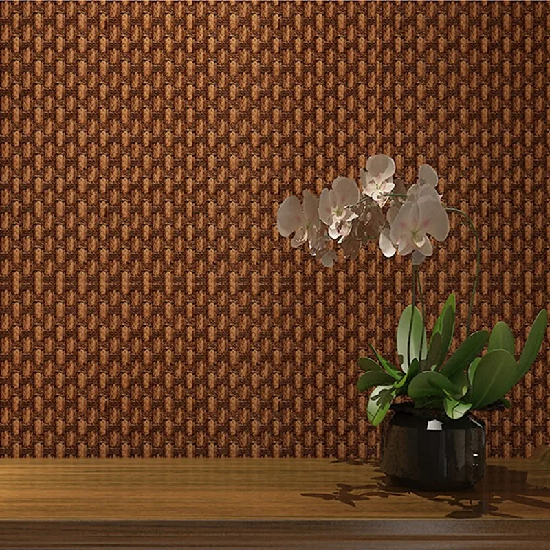 beibehang Linen straw Luxury Classic Wall Paper Home Decor Background Floral Wallcovering 3D velvet Wallpaper for Living Room