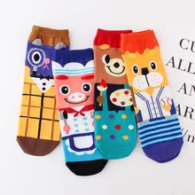 Женские носки с изображением поросенка, повара, кошки, собачки, милые хлопковые забавные носки с героями мультфильмов, розовые зимние теплые хлопковые носки Harajuku