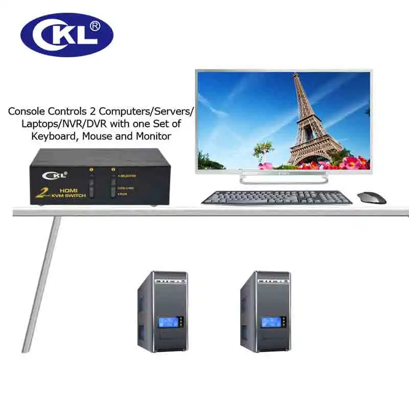 USB HDMI KVM переключатель 2 порта с кабелями, ПК МОНИТОР клавиатура мышь переключатель Sup порт s автоматическое сканирование 1080P 3D CKL-92H