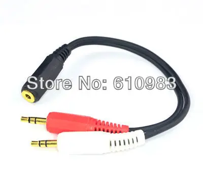 5 pcs lot 3 5mm 1 Female to 2 Dual Male connector adapter Y Splitter Audio Earphone Headphone Extension Cable