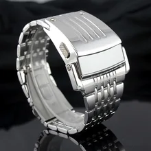 Electronic 2017 New Men Digital Big Wrist Watch Iron Man Style LED Display Watches Men’s Stainless Steel Band Relogio Military