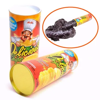 

2019 New Prank Props Potato Snake Potato Chip Funny Tricky Toys Can Jump Fake Snake April Fool Day Halloween Party Decoration