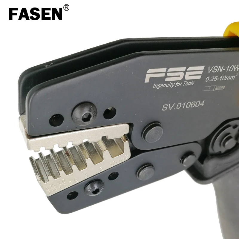 FASEN VSN-10WF обжимные плоскогубцы 0,25-10 мм2 23-7AWG для изолированных неизолированных наконечников трубные клеммы высокоточные фирменные инструменты