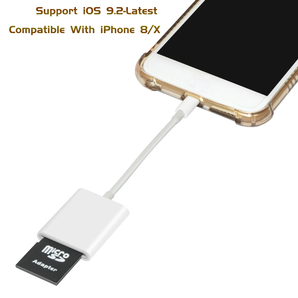 Combo SD Card Reader Digital Camera Kit 256G Support OTG Adapter Cable For iPhone iOS 9.2-Newest iPad Android Device Needn't APP