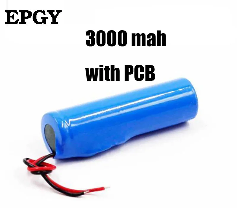 EPGY 18650 литиевая аккумуляторная батарея с линией 3,7 v 3000 mah аккумулятор