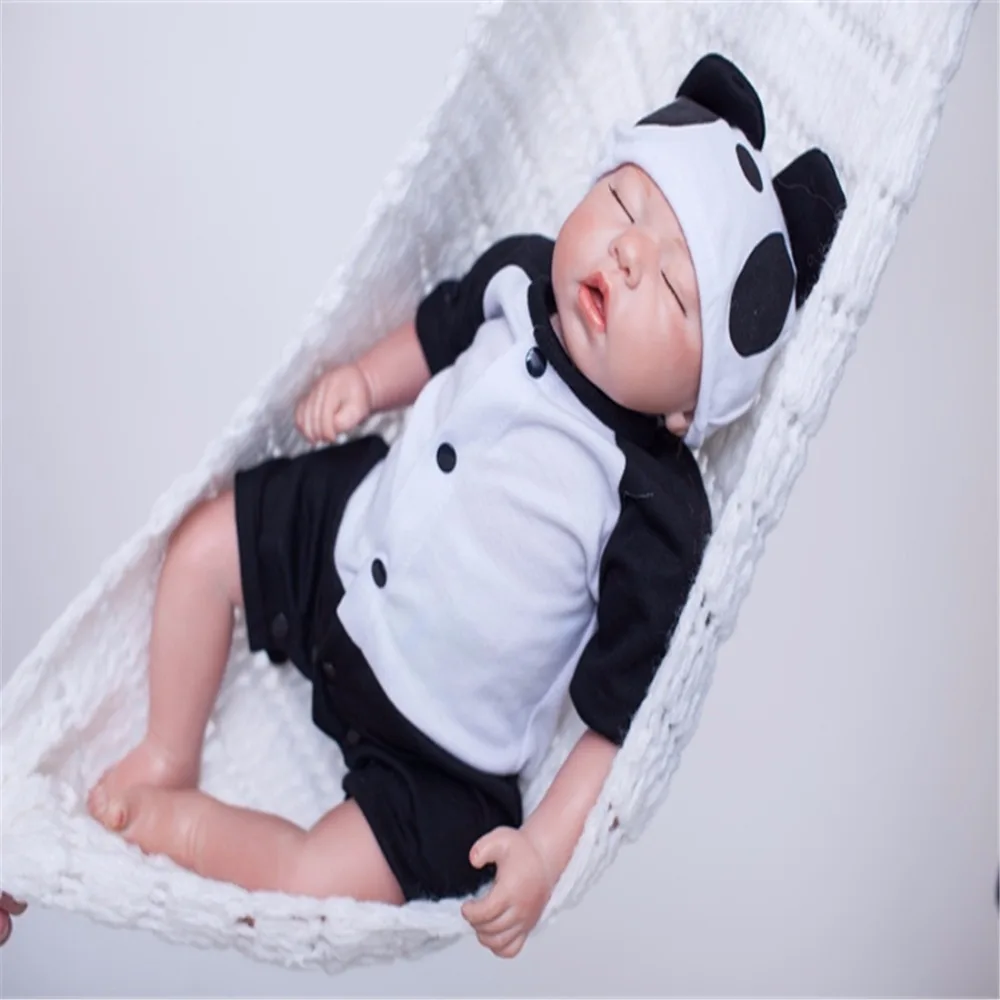 19 inch 49 cm Silicone baby reborn dolls lifelike doll reborn Lovely Animal model clothes sleeping