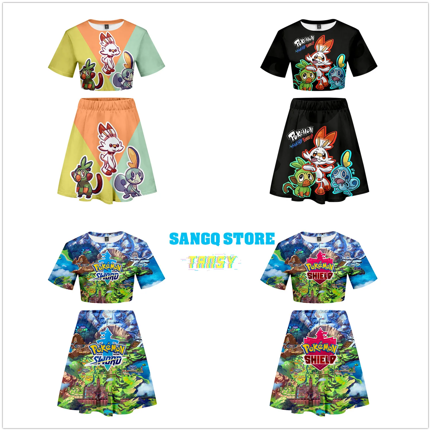 Pokemon Sword and Shield Japanese Cartoon Women Fashion3D Print Short Sleeves Girl Casual Dress Women Fashion Summer Sport Dress Pokemon Sword and Shield Japanese Cartoon Women Fashion3D Print Short Sleeves Girl Casual Dress Women Fashion Summer Sport Dress