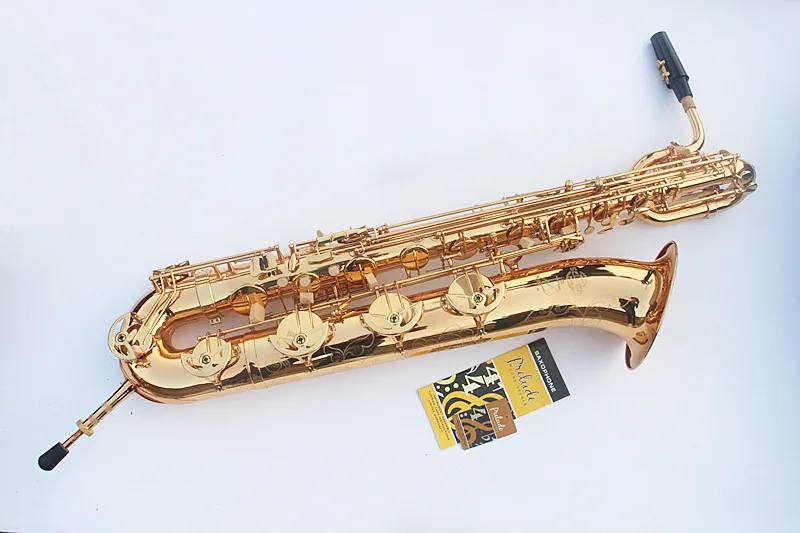 EMS Free Shipping Selmer baritone saxophone 54 straight professional gold Eb Sax mouthpiece with case and