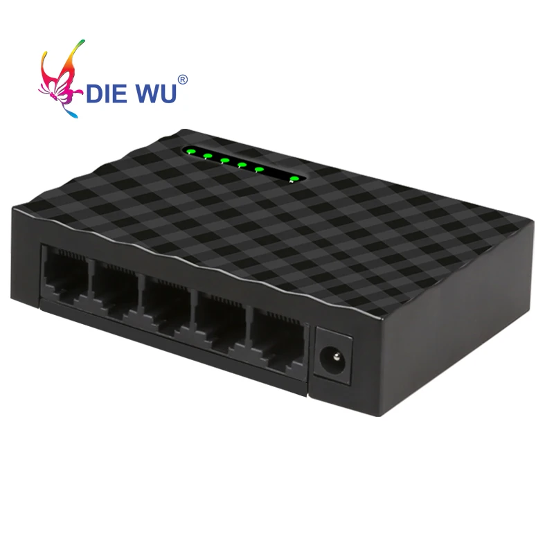 DIEWU 5 Ports 101001000Mbps Gigabit Switch HUB LAN Desktop