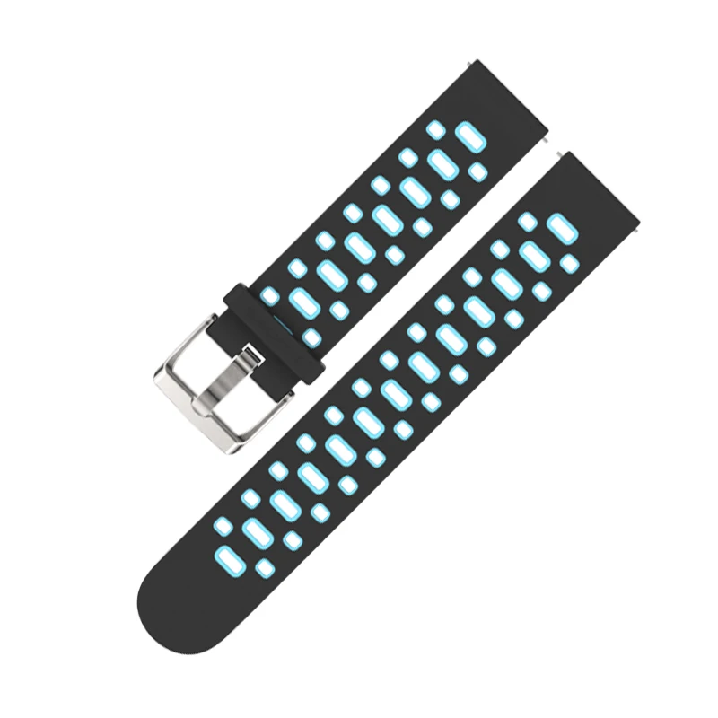 Mijobs 20mm Sports Silicone Wrist Strap for Xiaomi Huami Amazfit Bip BIT PACE Lite Youth Smart watch Wristband Bracelet Correa - Цвет: black and blue