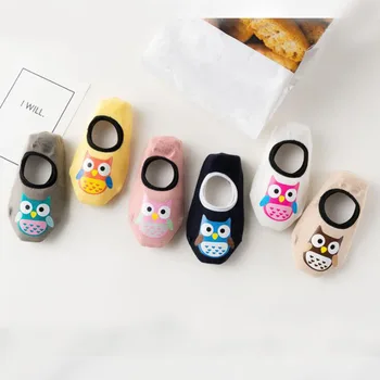 

2018 New cartoon owl baby toddler socks cotton non-slip baby floor socks