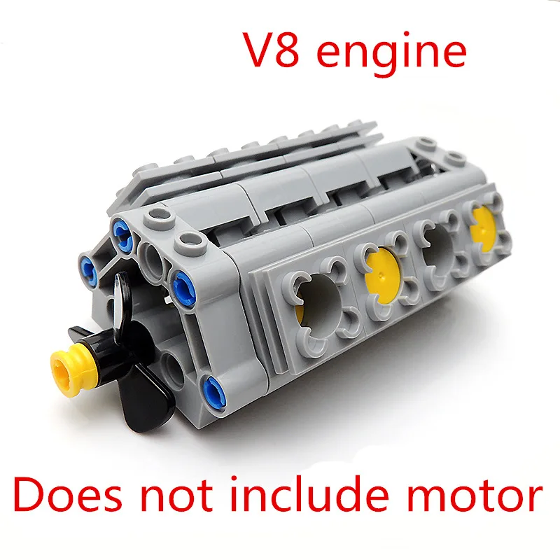 

MOC technic engine Transparent V8 cylinder technic Car blocks weapons swat military model Building Bricks essories Toy