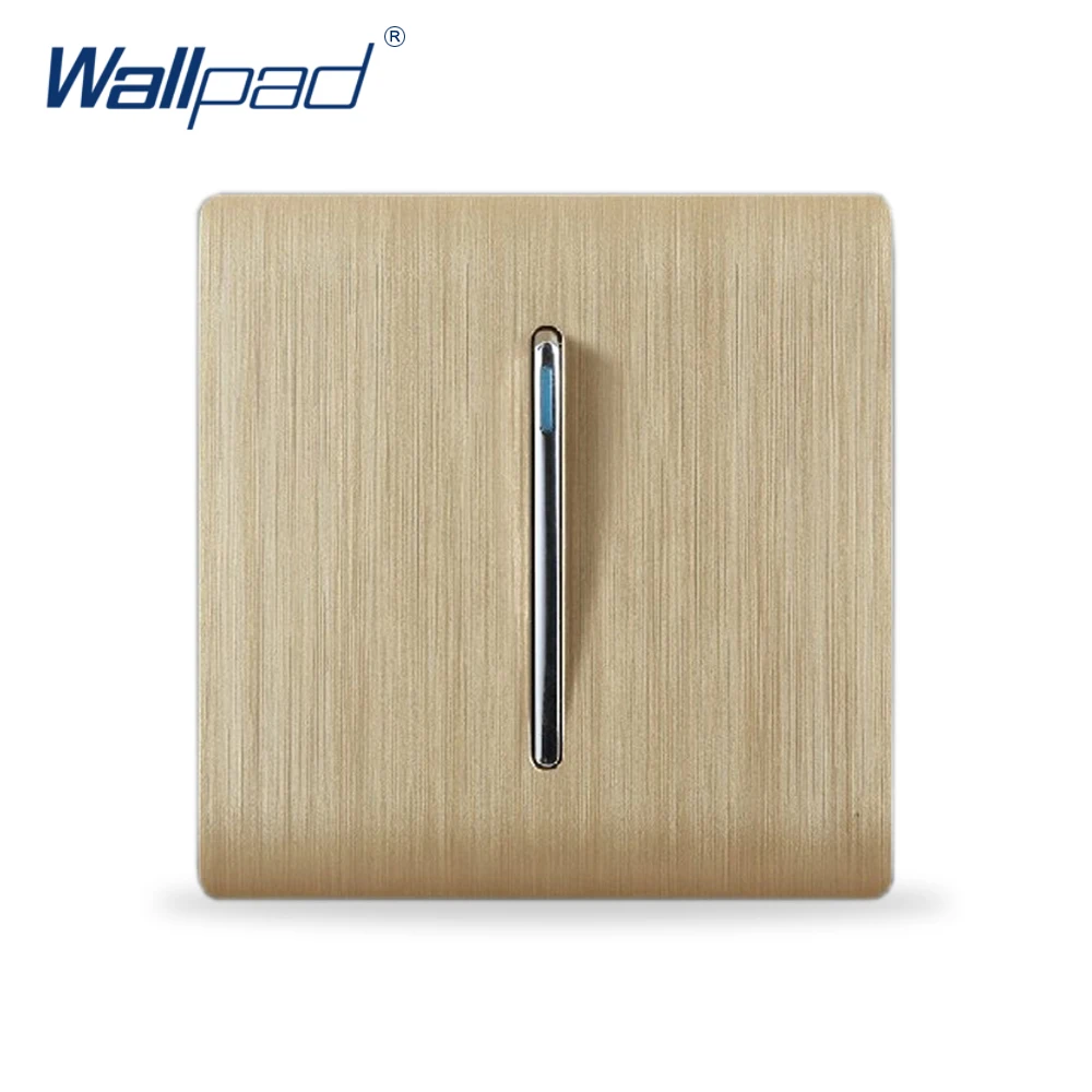 1 Gang 2 Way Wall Light Switch Wallpad Luxury Champagne Gold Color