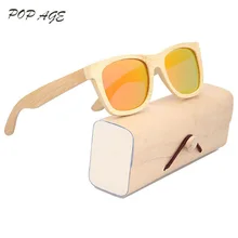 POP edad polarizadas Gafas Vintage De la marca De Los Hombres De madera lentes De Sol para hombre Gafas De Sol De Los Hombres Polarizada GB2001