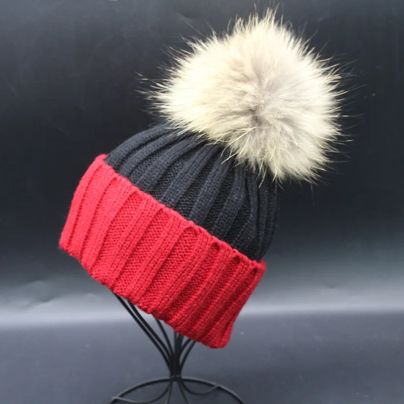 

Pom Pom Hat  Winter Cap Fur Women Winter Hat Warm Bonnet Caps Ladies Knitted Wool Warm Hats