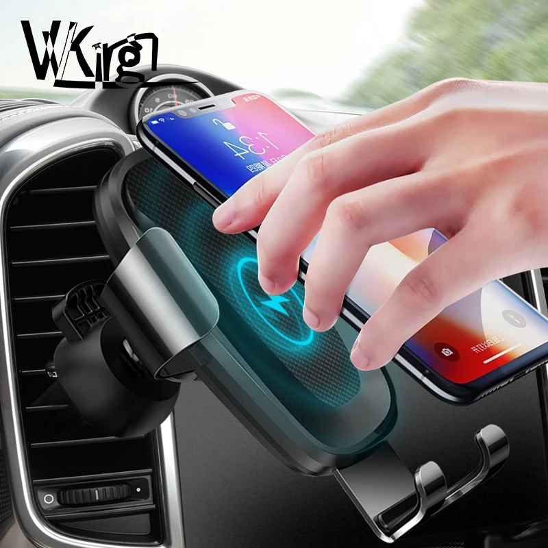 VVKing Qi Wireless Car Charger Holder For iPhone XS Max X XR 8 Fast Wireless Charging Car Phone Holder For Samsung Note 9 S9 S8