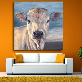 

Canvas Wall Art Pictures Home Decor 1 Piece/Pcs Cow Animals Painting Living Room Prints Colourful Abstract Cattle Poster Framed