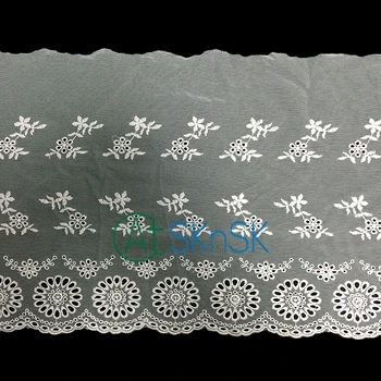 

White Lace Embellishment Woven Lace Ribbon for DIY Dress Clothes Skirt Sewing Applique Hollow Floral Dress Doll Skirt Decoration