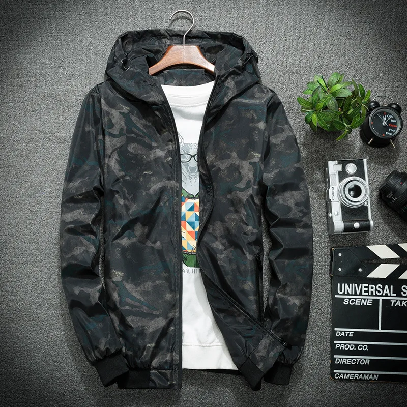 

Men's camouflage casual jacket polyester printed men's jacket