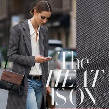 

Free shipping! Gray worsted twill polyester plush three-dimensional fabric material wholesale high quality wool fabrics