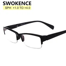 SWOKENCE, черная полуоправа, очки для чтения, женские, мужские, фирменный дизайн, покрытие, смола, линзы, Анти-усталость, дальнозоркость, очки G157