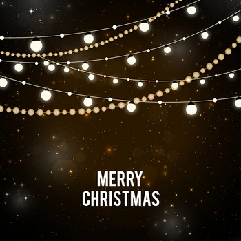 

Merry Christmas White String Lights Theme backdrop Vinyl cloth High quality Computer printed wall Photography Backgrounds