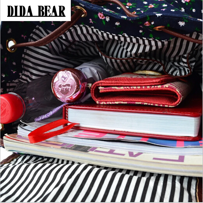 DIDA oso nuevo de lona de las mujeres mochilas para impresión Floral Bolsas Mochila femenina bolso de escuela de la gran bolsa de viaje Femme saco un dos DIDA oso nuevo de lona de las mujeres mochilas para impresión Floral Bolsas Mochila femenina bolso de escuela de la gran bolsa de viaje Femme saco un dos