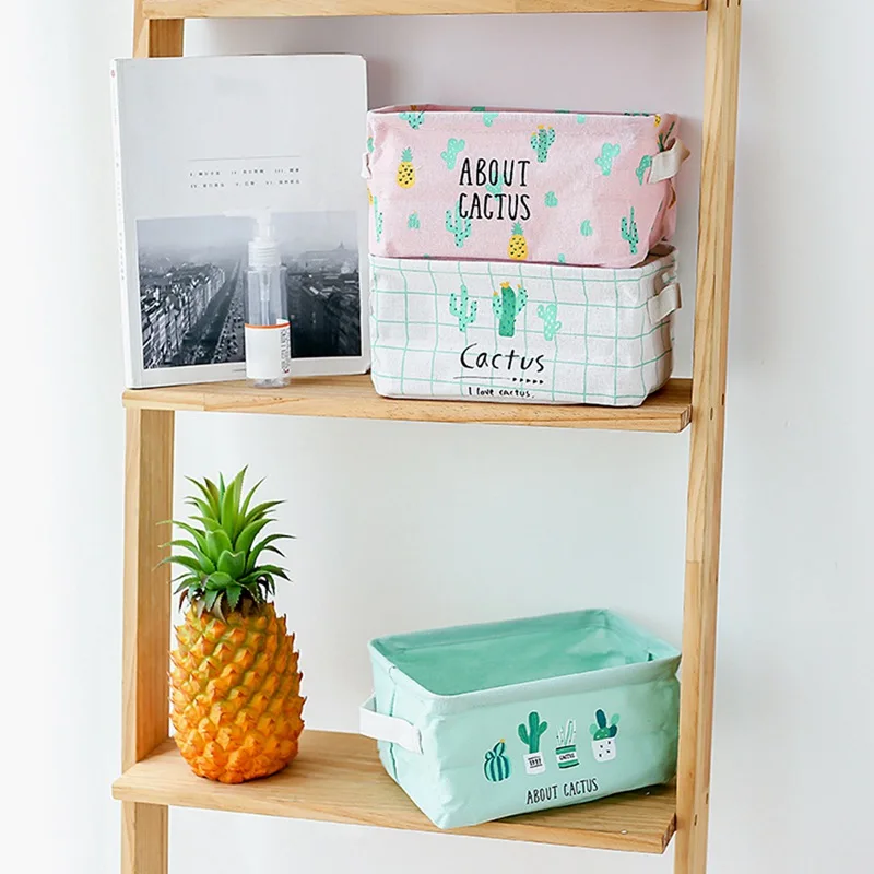 Clothes Storage Box with Handle Folding Sundries Toy Storage Basket Closet Organizer Household Sundries