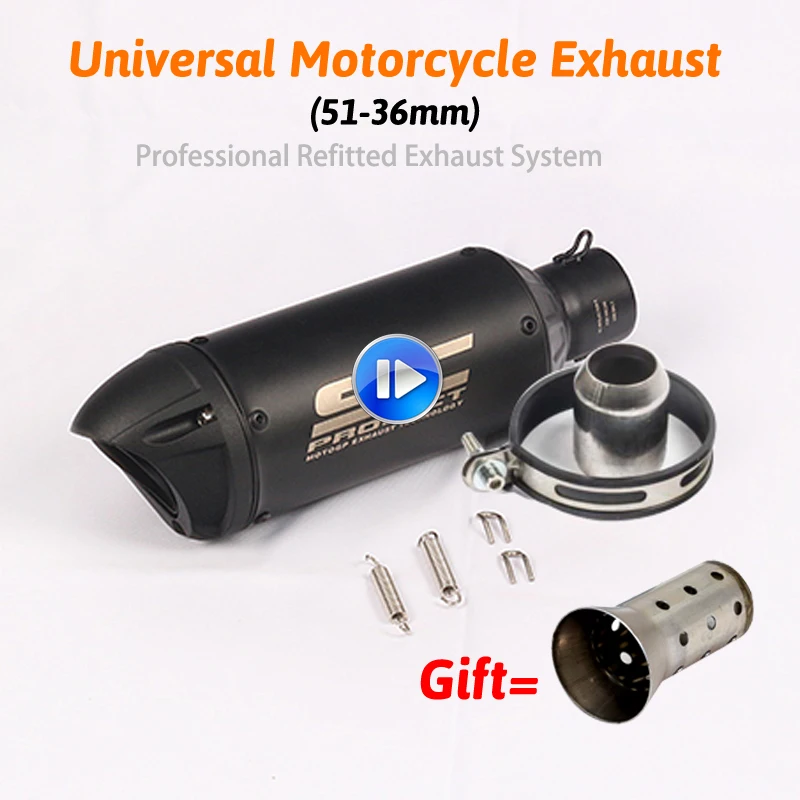 

Inlet 51mm-36mm Motorcycle Exhaust Pipe Muffler with DB killer FOR SC Project Laser Sticker Fiber Exhaust Pipe With Accessories