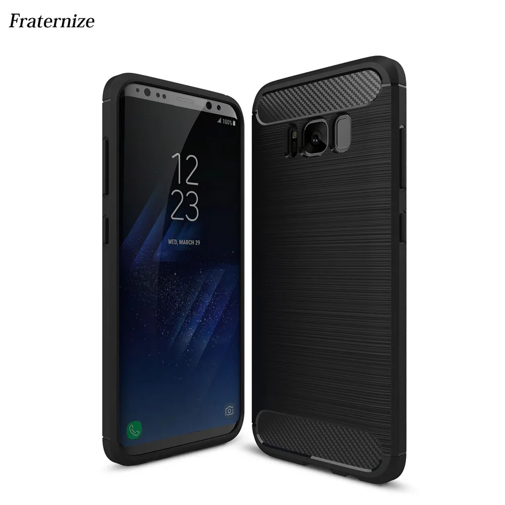 Противоударный чехол из углеродного волокна и ТПУ для Samsung Galaxy S8 Plus S6 S7 Edge A3 A5 A7 2017