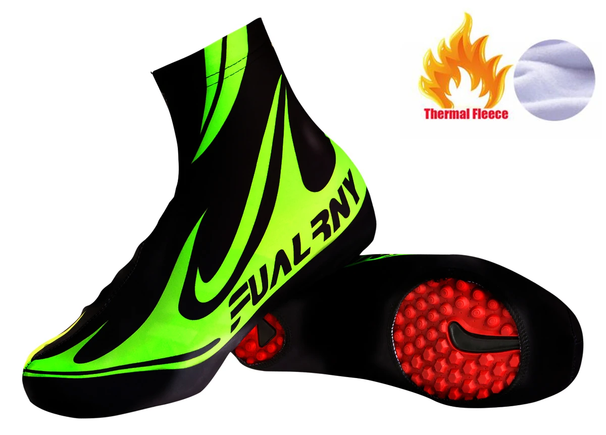 FUALRNY Pro Cycling Shoe Cover Windproof Road Bike Bicycle Shoes Cover  Winter Thermal Fleece Warm Cycling Overshoes dustproof