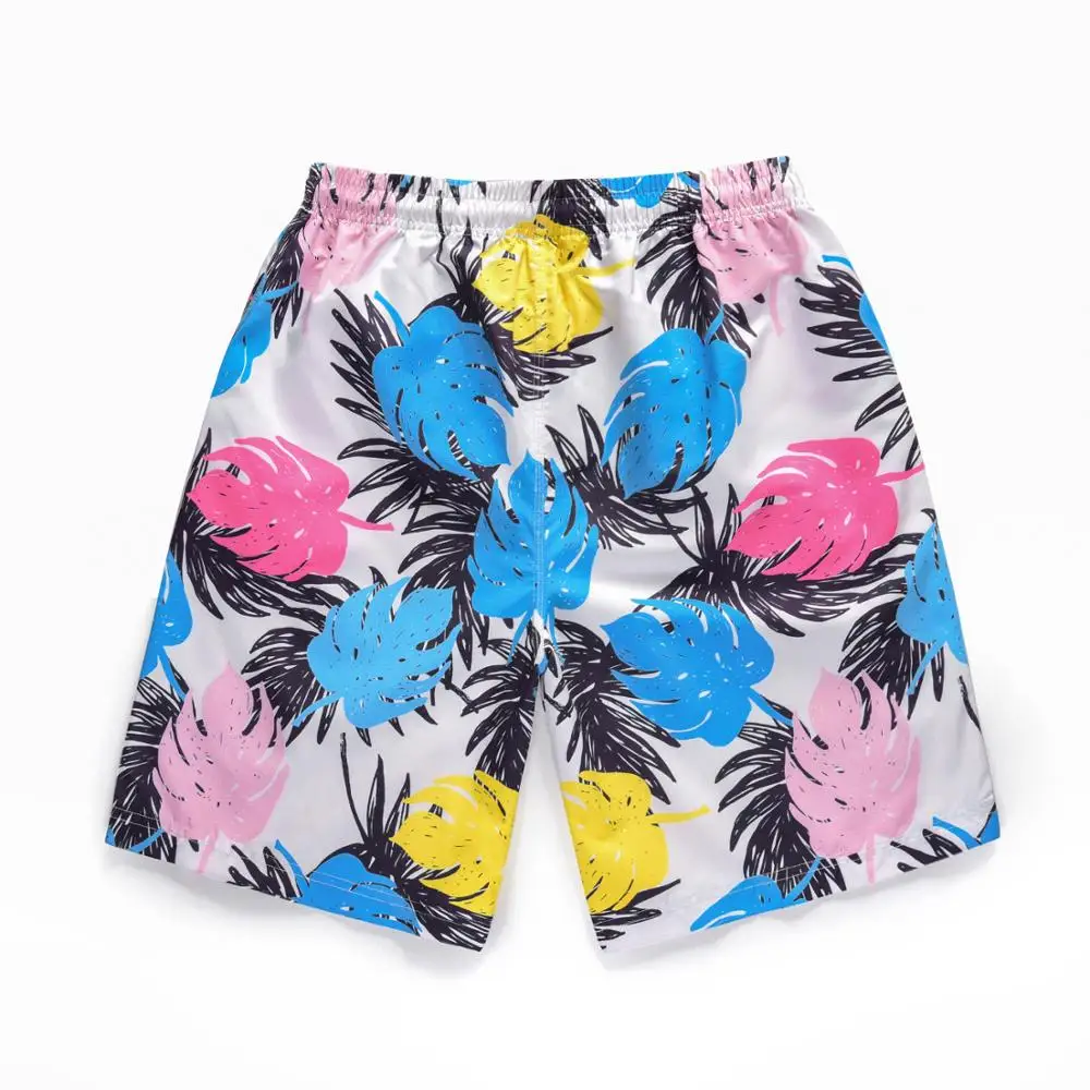 Low Price 2019 New Tropical plants Printed Men's Beachwear Cool Board Shorts Quick Dry Water Sport Swim Trunks Summer Surf Beach Shorts