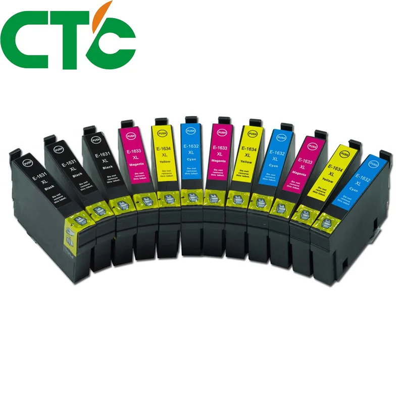 

12 PCS 16XL T1631 1632 ink cartridge for INK WorkForce WF-2010W WF-2510WF WF-2520NF WF-2530DW WF-2540WF WF-2750DWF 2760DWF
