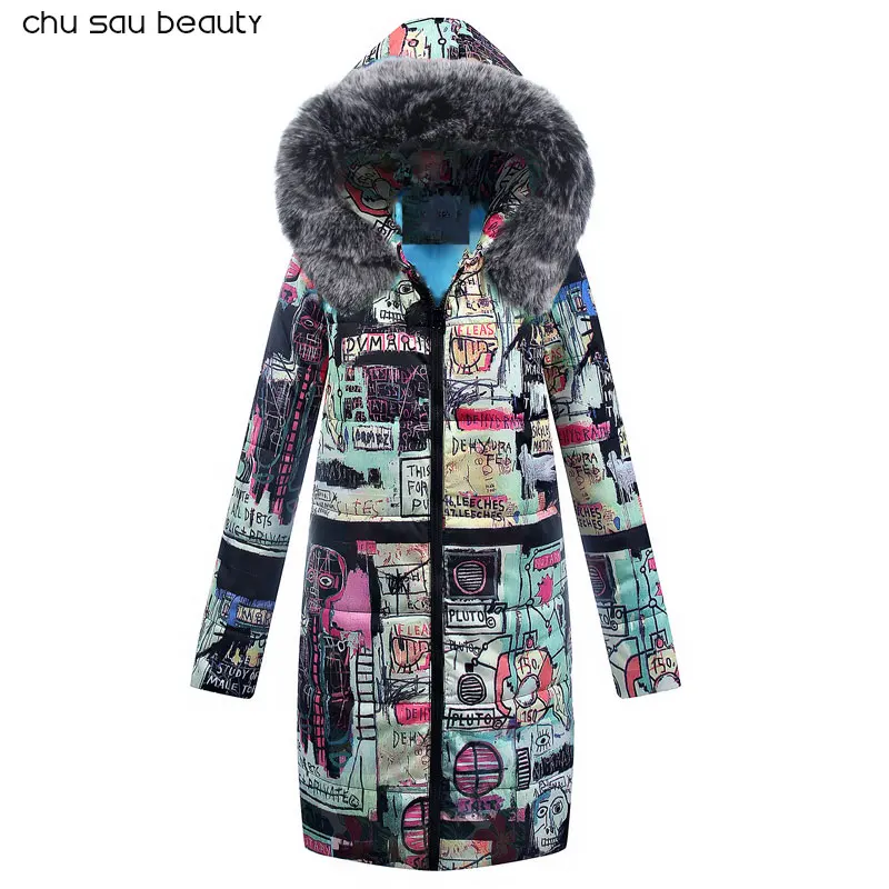 

Big Fur 2019 New Parkas Female Women Winter Coat Thick Cotton Winter Jacket Womens Outwear Parkas New Fashion Women CY1642