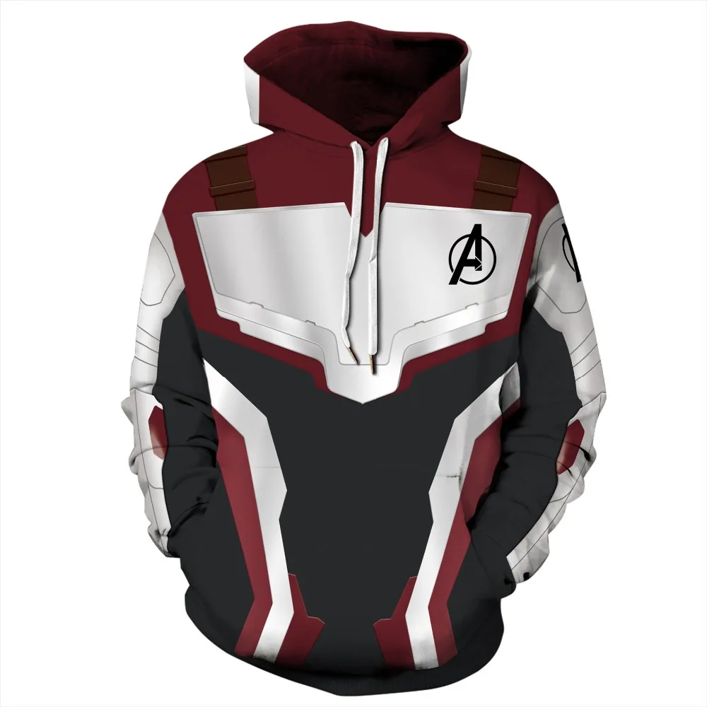 The Avengers Endgame Quantum Realm Cosplay Costume 3D print Hoodies Men Hooded Avengers Zipper End Game Sweatshirts anime hoodie