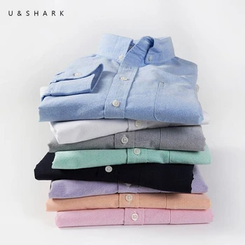 

U&SHARK 2018 Autumn Classic Oxford Shirt Men Brand Clothing Long Sleeve Casual Shirt Male High Quality Mens Dress Shirts Cotton