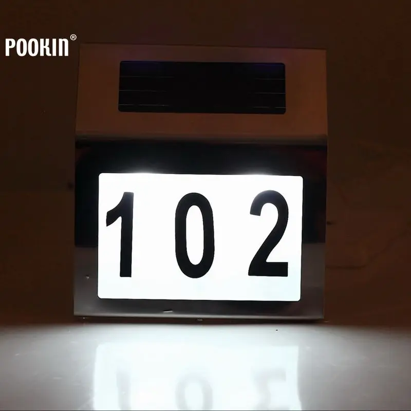 

Solar Doorplate Number Outdoor Lighting Billboard Light Solar Lamp Door Wall LED Lights Indicator Waterproof Doorplate Lamp