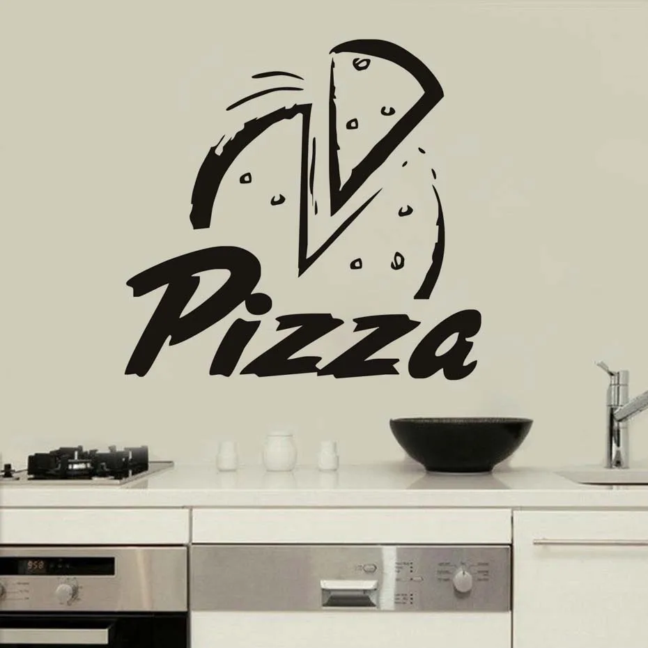 

Newest Kitchen Wall Stickers Room Decoration Pizza Diy Vinyl Removable Pizzeria Wall Sticker Home Decals Art Posters Papers