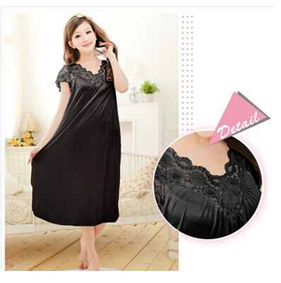 Girl Nightgowns & Sleepshirts Sleepwear Female Summer Nightgown Sexy Silk